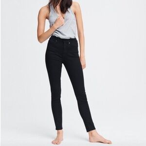rag & bone Nina High Rise Ankle Skinny Jeans Wythe Black Womens 30 Stretchy